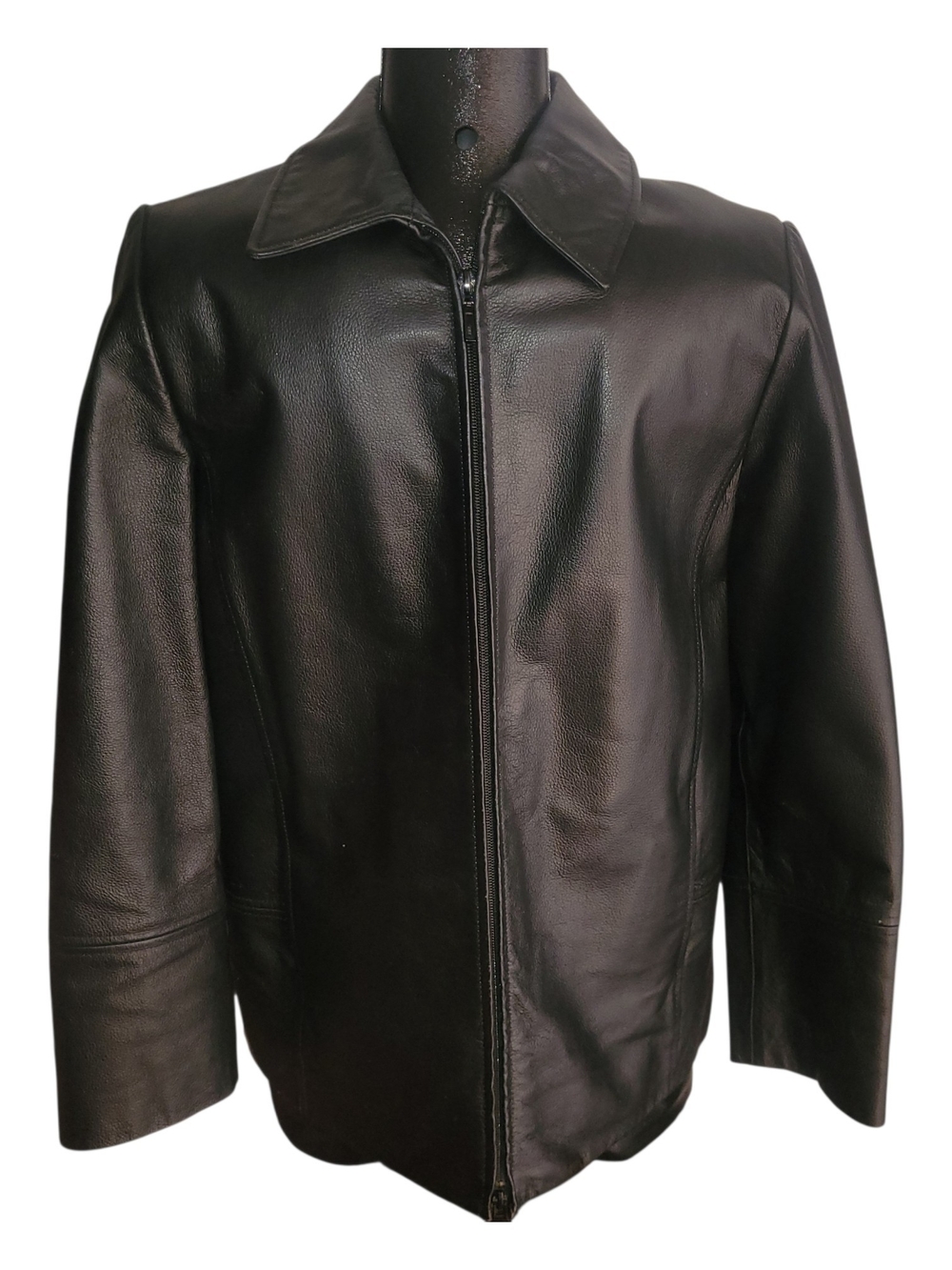 Danier Men's Black Classic Leather Zip-Front Jacket Size 6-8 - Picture 2 of 6